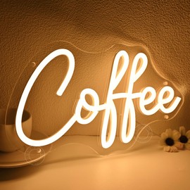 SYLHOME Coffee Led Neon Light Sign Home Bedroom Business Cafe Wall Sign Decor Club Coffee Bar Station Shop Kitchen Light Up Sign Gifts 11.8" X 6.69" USB