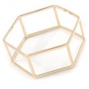 Avalaya Gold Plated Hexangular Frame Slip-On Bangle Bracelet - 18cm