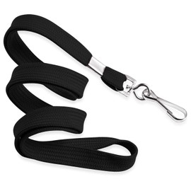 Mifflin-USA Flat Lanyards for ID Badges (Black, 36 Inch, 100 Pack), Comfortable Neck Straps
