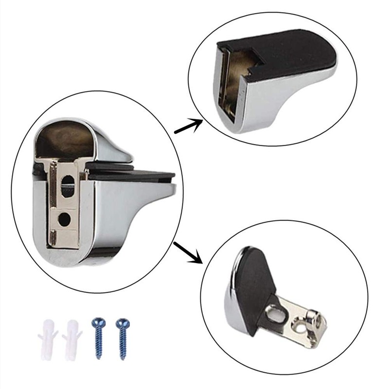 huaaiji 4Pcs Glass Shelf Bracket Adjustable Glass Shelf Bracket for