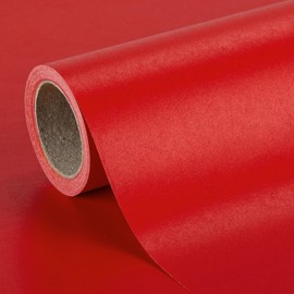 MAYPLUSS Red Christmas Wrapping Paper Roll - 17Inch X 32.8Feet - Chic Solid Color Pearlescent Texture Birthday Wrapping Sheet Thick Gift Wrap Paper for Christmas, Wedding, Holiday, Valentine's Day