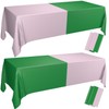 PTECDROTS 4Pcs Pink and Green Tablecloths Rectangular Plastic Table Covers
