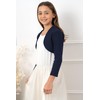 Bolerose Girls 3/4 Sleeve Kids Formal Bolero Shrug, midnight blue