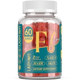 Lazpowfi Biotin Gummies for Hair, Skin and Nails - Hair Vitamins for Men & Women, 10,000mcg Max Strength Vitamin B7 for Hair Growth and Stronger Nails,60 Counts - Strawberry Falvor-006