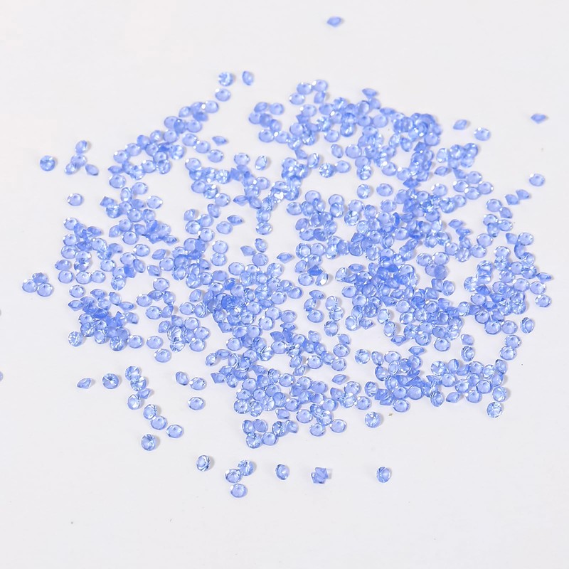 DZHILHMX Nail Rhinestones - 3D Multi Shape Size, Aquamarine Crystals,