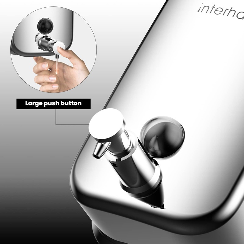 interhasa! Wall Mounted Soap Dispenser, Stainless Steel Soap Dispenser, Wall
