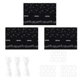 Bottom Bunk Bed Curtains Privacy Curtains Breathable Dustproof Single Bed Blackout Curtains Privacy Cloth Panels Underbed Loft Bed Canopy Tent Curtain Shading Drapes for Dorm (Black stars set of 3)