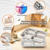 3Pcs Stainless Steel Snack Containers with Lids, 4 Compartment Food