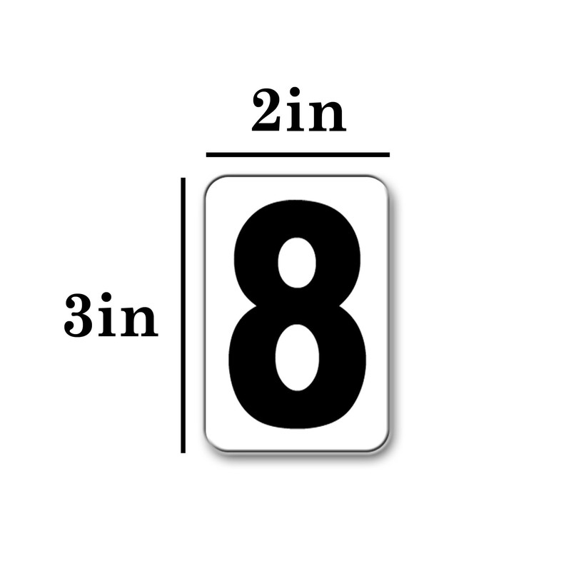 Reflective Peel & Stick Vinyl Numbers/Letters/Symbols (3 inch, 7)