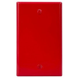 ENBRIGHTCO,Blank Wall Plates,1-Gang,Polycarbonate,Red Blank Wall Plate Cover, Single Gang, Standard Size,PCSPR00003 (Red, Blank Switch Plate)