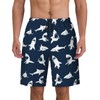 Mens Swim Trunks,Shark Pattern with Various Gestures Quick Dry Bathing
