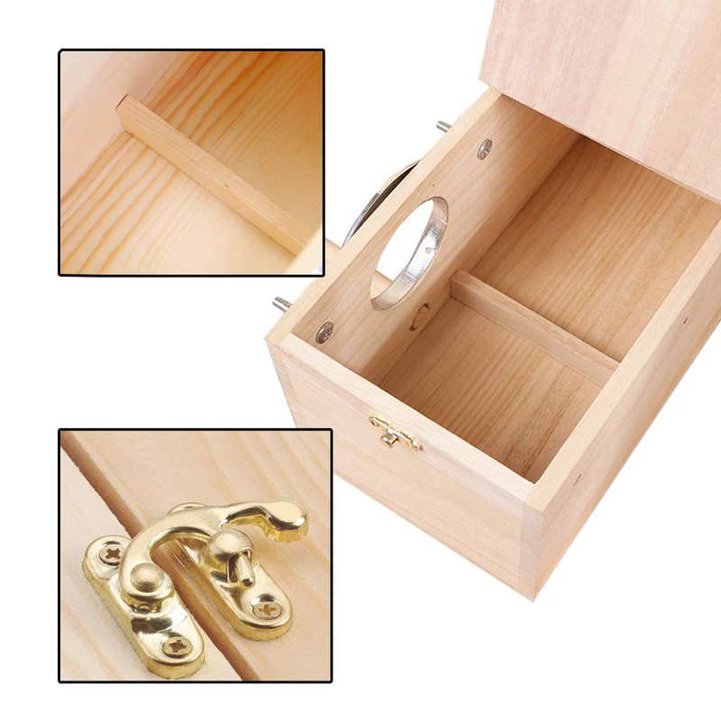 Parakeet Nesting Box, Bird Nest Breeding Box Cage Wood House
