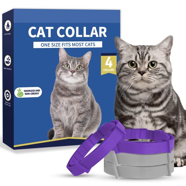 Enchvi 4 Pack Cat Collars, Comfortable Soft Rubber Cat Collar,
