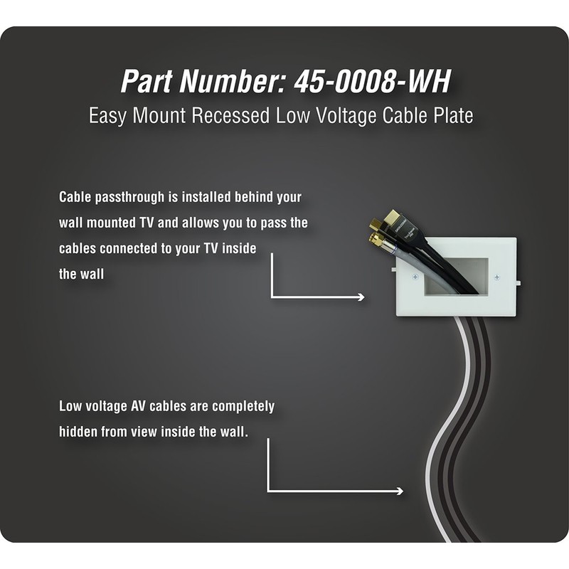 DATA COMM Electronics 45-0008-LA Easy Mount Recessed Low Voltage Cable