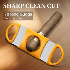 CLZOONG Cigar Cutter Guillotine, Metal Cut Sharp Double Blade Cut for Within 31mm, Simple Cigar Scissor (Black)