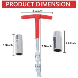 GZZTORES Spark Plug Socket Wrench T-Handle 5/8 Inch (16mm) and 13/16 Inch(21mm) Spark Plug Socket Wrench Remover Installer Tool for Motorcycles, Lawn mowers and Small Motor Vehicles, etc