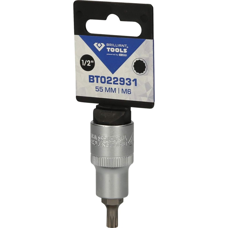BRILLIANT TOOLS BT022931 1/2 Inch Multi-Tooth Bit Socket, 55 mm
