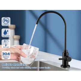 Water Filter Faucet, VMASSTONE Reverse Osmosis Faucet Fits Most RO Units or Water Filtration System in Non-Air Gap, Lead-Free Stainless Steel Drinking Water Faucet for Bar Kitchen Sink, RV (DM001 ORB)