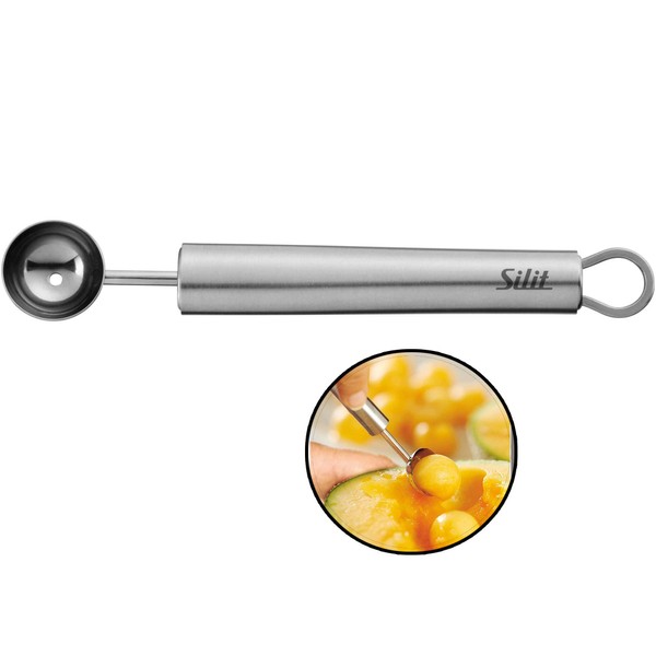 Silit Classic Line Melon Cutter 16 cm, Polished Stainless Steel, Melon Spoon, Hollow Spoon, Dishwasher Safe