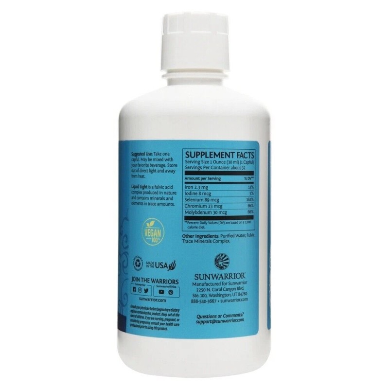 Sunwarrior Sun Warrior Liquid Light Raw Plant Fulvic Acid Mineral