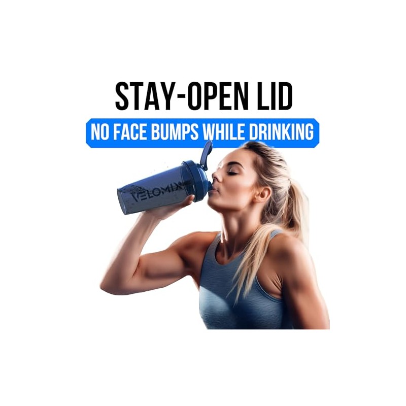 VELOMIX -6 PACK- 28 oz Protein Shaker Bottle for Protein