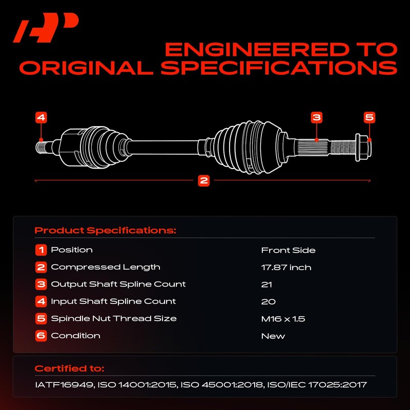 A-Premium CV Axle Shaft Assembly Compatible with Honda Models -