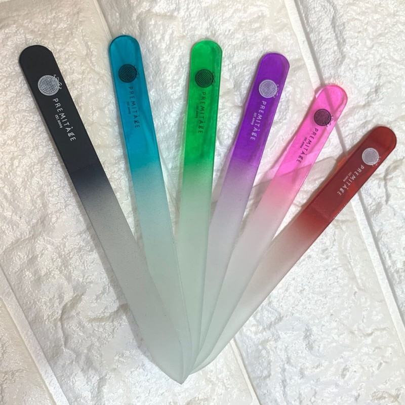 PREMITAGE Nail File, Glass with Case, Double-Sided 280/280 Grit, Double-Sided