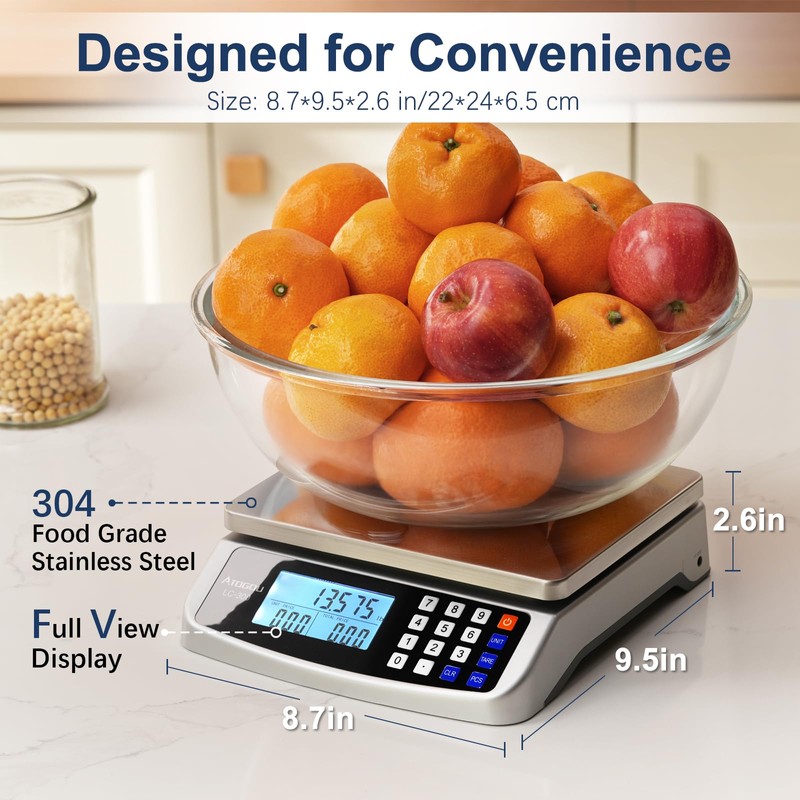 Atogou 66lb Food Scale, Commercial Kitchen Scale with Price Computing,