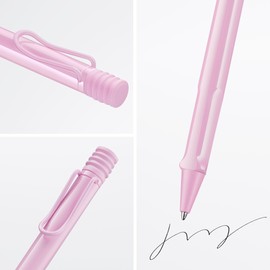 Lamy Safari Lightrose Ballpoint Pen - Timeless Classic Ballpoint Pen with Ergonomic Grip and Robust ASA Plastic - Includes Large Refill M 16 in Line Width M in Black