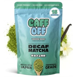 Caff Off T verde matcha descafeinado en polvo autntico, descafeinado naturalmente y de grado ceremonial. Matcha en polvo sin cafena de Japn. A base...