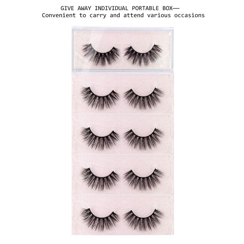 DYSILK 5 Pairs False Eyelashes 6D Natural Thickness Handmade Cross