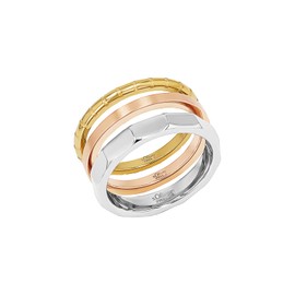 s.Oliver 2038890 Women's Ring Stainless Steel Tricolour Comes in Jewellery Gift Box, Stainless Steel
