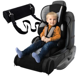 kalnweis Car Seat Foot Rest,Car Seat Foot Rest for Kids-Booster Seat Foot Rest-Convenient Car Accessories for Kids - Supportive Car Seat Pillow for Toddlers - Long Adjustable Strap (Black)