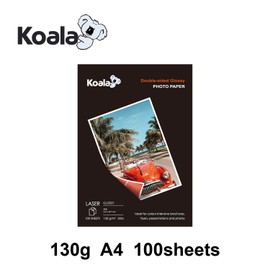 Koala KOALA Fotopapier für Laserdrucker, Doppelseitig, Glänzend, A4, 130 g/m², 100 Blatt. Geeignet zum Drucken von Fotos, Zertifikaten, Broschüren, Flyern, Faltblättern, Grußkarten, Kalendern, Kunst