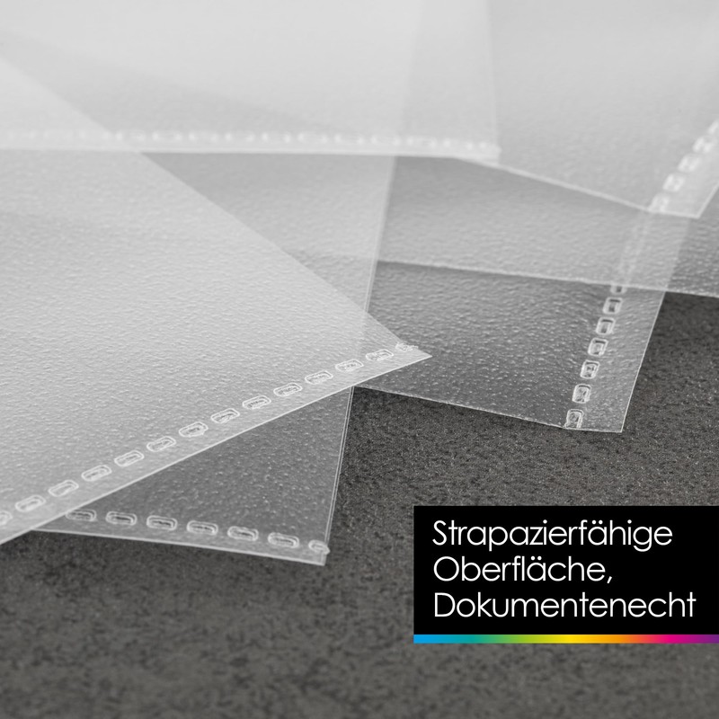 OfficeTree 100 x Transparent File Sleeves A4 Open Side –