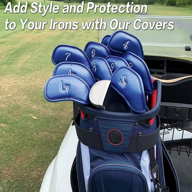 Golf Iron Head Covers Numbers Synthetic Leather Headcover Deluxe Value