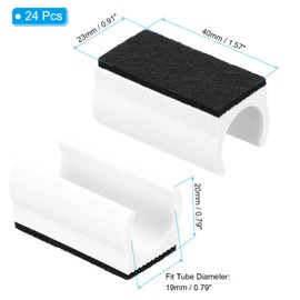PATIKIL 24pcs Rectangle Chair Leg Cover with Felt Pad, 19mm Slide Smoothly No Scratches No Noise Furniture Feet Hardwood Protectors Tips Floor Glides Tubing Caps for Office,White Black