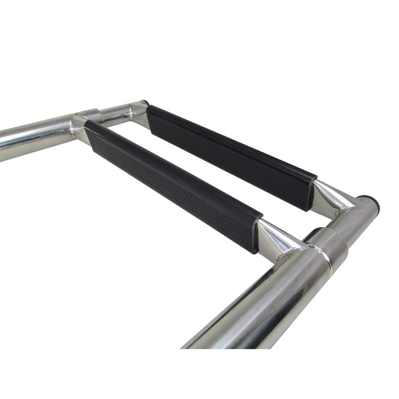 Marine Boat SS 2 Steps TELESCOPING Ladder Over Platform Rubber