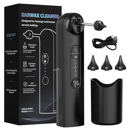 Oleswer Oleswer Ear Wax Removal, Ear Cleaner, Safe Ear Wax Removal Kit, 4 Modes-Ear Irrigation Flushing System, Earwax Removal Kit - IPX7 Waterproof (Black)