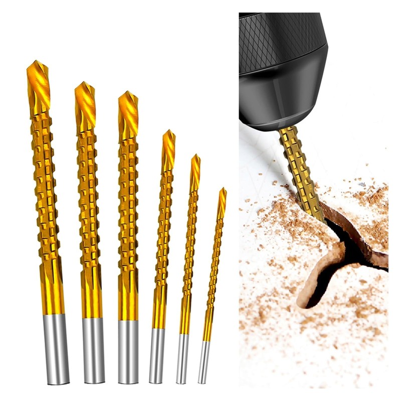 XiBany 3/6pcs Cobalt Drill Bit Set Spiral Screw Metric Composite