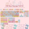 PBT Keycaps 136 Keys MOA Profile Cat Keycaps Dye-Sublimation Rainbow