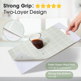 Beautysaid Shelf and Drawer Liner for Ktichen Cabinet, Non Adhesive Non Slip Shelf Paper Waterproof Washable Thickened for Dresser Pantry Shelve Bathroom Protector Liner(Light Green,12 in x 10 FT)