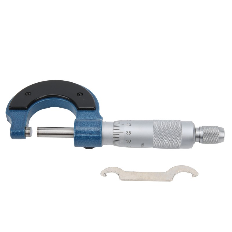 Micrometer 0‑25mm Scale Outside Diameter Carbon Steel Spiral Locking Measuring