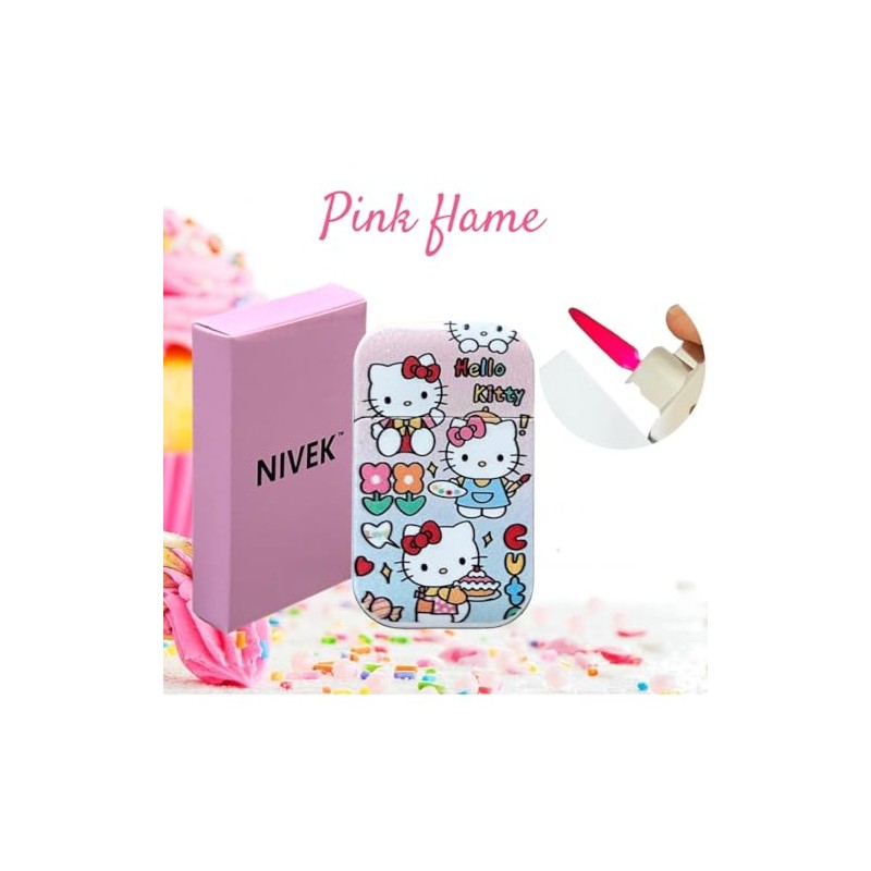 NIVEK Kulomi Lighter Kitty KT Torch Lighter Pink Flame Pocket