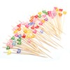 100 PCS Disposable Butterfly Fruit Picks, Bamboo Skewer Flower Picks,
