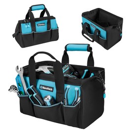 DURATECH 13-Inch Small Tool Bag with 9 Pockets, Tool Bags for Men Women, Toolbag with Thickened Fabric, Wide Open Mouth Tool Carrier for Mechanic Electrician Plumber HVAC