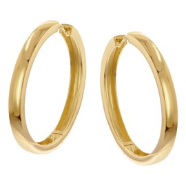 trendor Damen-Ohrringe 925 Silber Vergoldet Klapp-Creolen zeitloser Ohrschmuck für Frauen, wunderschönes Accessoire und edle Geschenkidee 68741