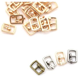 Yulakes 80pcs Mini Alloy Rectangle Adjuster Tri-Glide Slides Buckle Strap Slider Metal Shoe Buckle Buckle Metal Roller Buckles Doll Bag Buckle Shoes Clothing Accessories, Colors Mixing