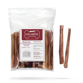 GigaBite 6 Inch Bully Sticks (20 Pack) - All Natural, Free Range Beef Pizzle Dog Treat - by Best Pet Supplies, Brown, (PB-0620T)