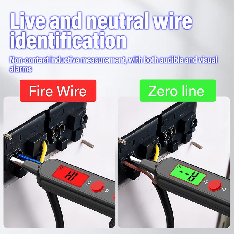ZONV Smart Voltage Tester Pen, Non-Contact AC Detector with LCD,
